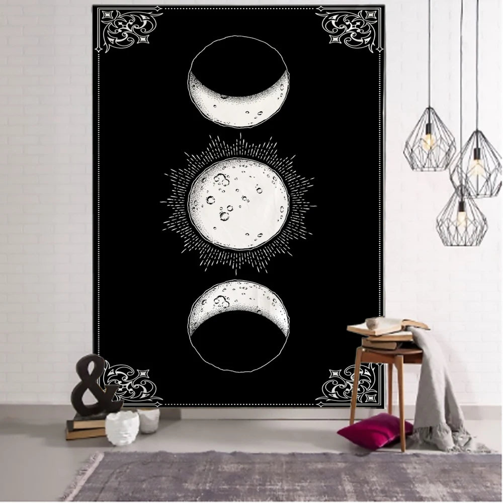 Sun Moon Phase Tarot Tapestry