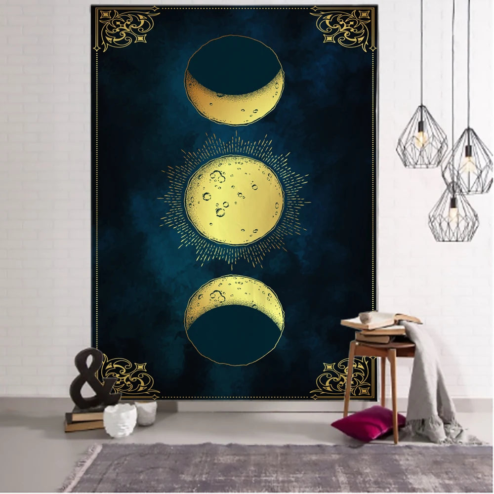 Sun Moon Phase Tarot Tapestry