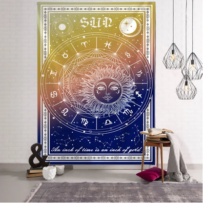 Sun Moon Phase Tarot Tapestry